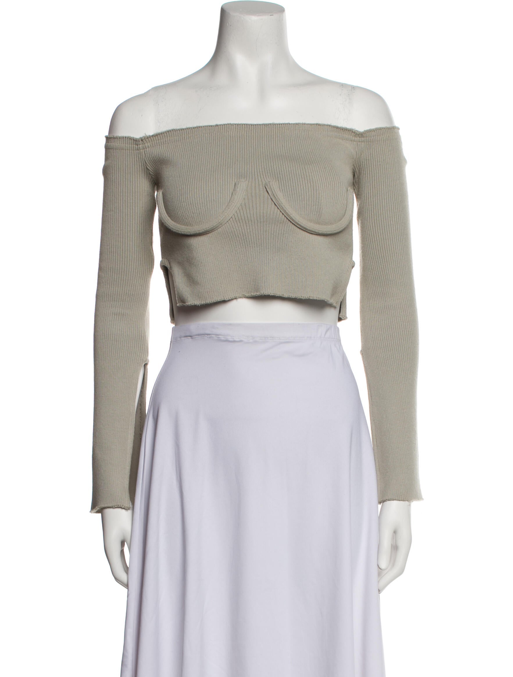 Orseund Iris Off-The-Shoulder Long Sleeve Crop Top