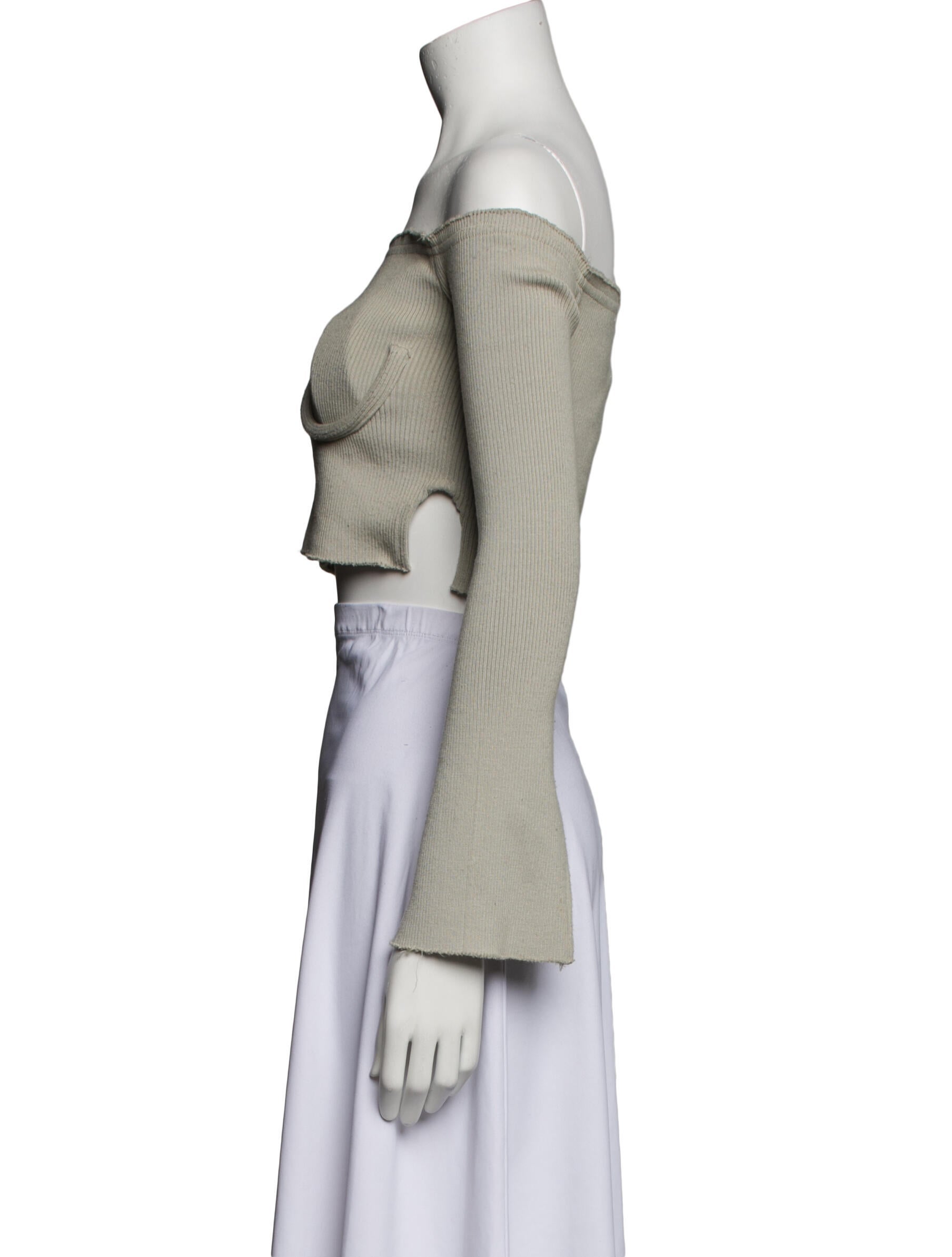 Orseund Iris Off-The-Shoulder Long Sleeve Crop Top