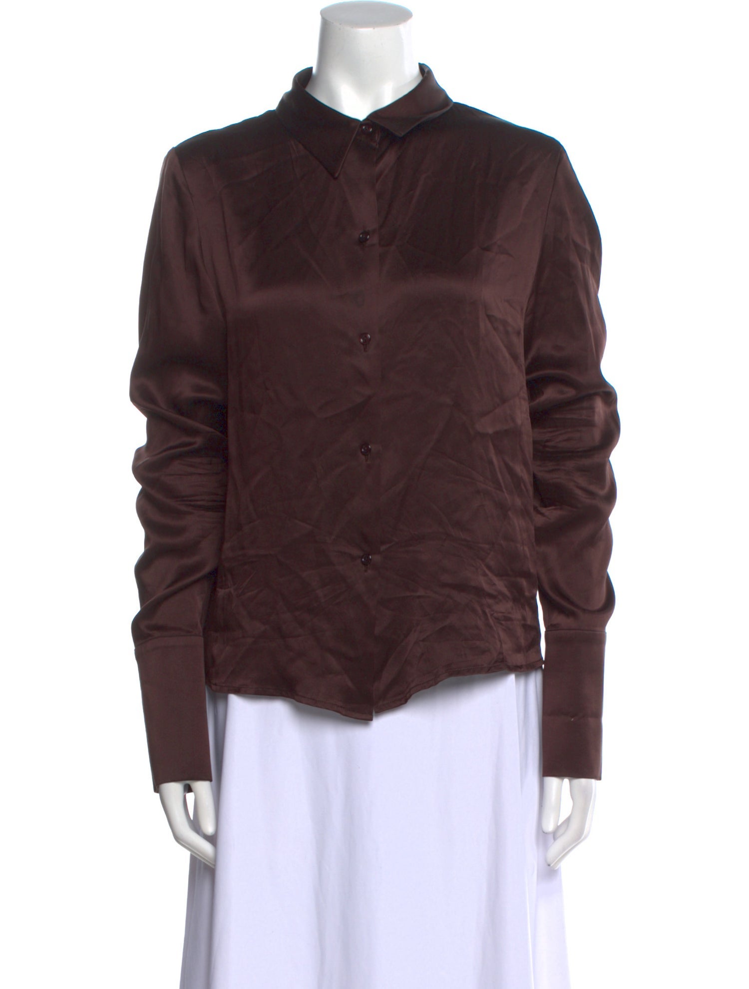 Orseund Iris Silk Long Sleeve Button-Up Top