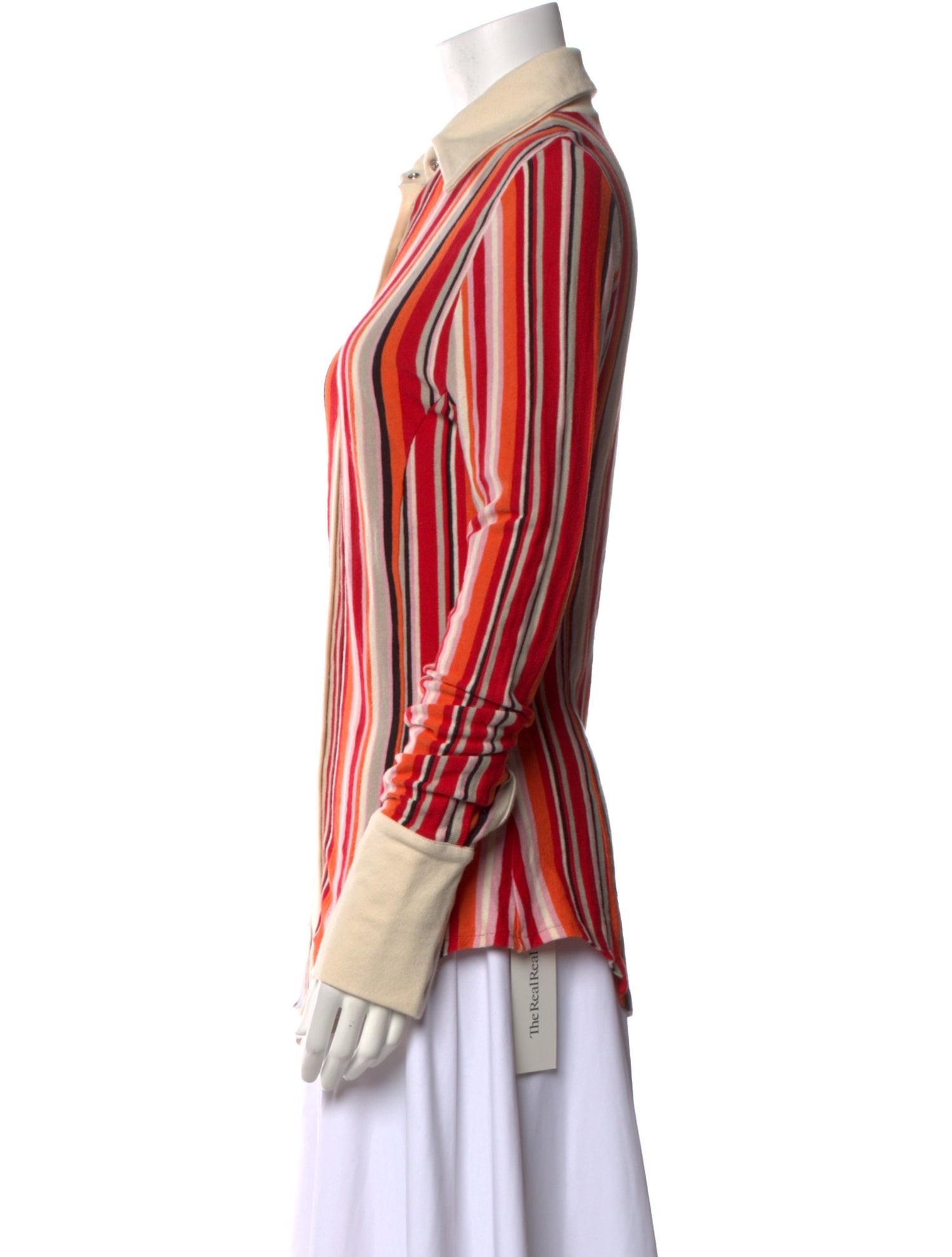 Orseund Iris Striped Long Sleeve Button-Up Top