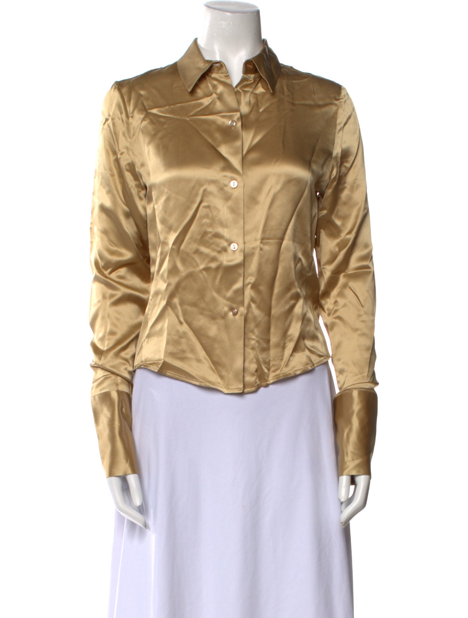 Orseund Iris Silk Long Sleeve Button-Up Top