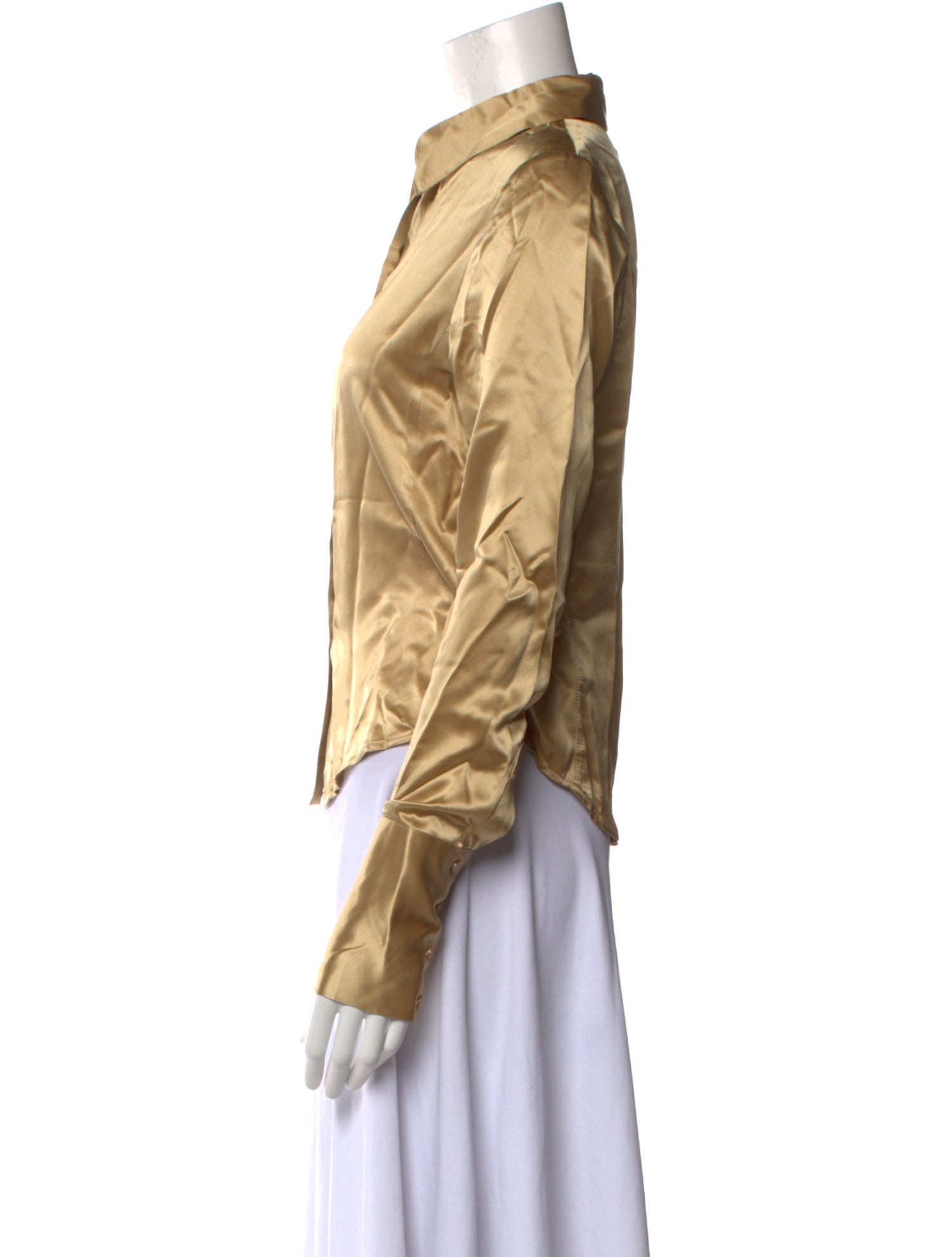 Orseund Iris Silk Long Sleeve Button-Up Top