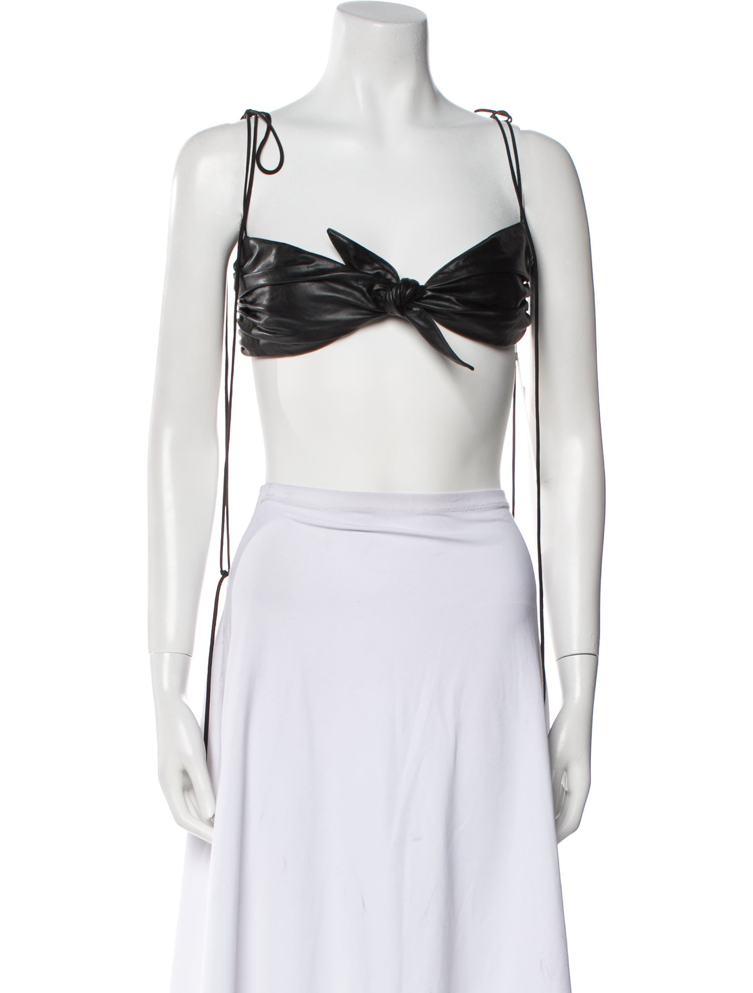 Orseund Iris Vegan Leather Square Neckline Crop Top