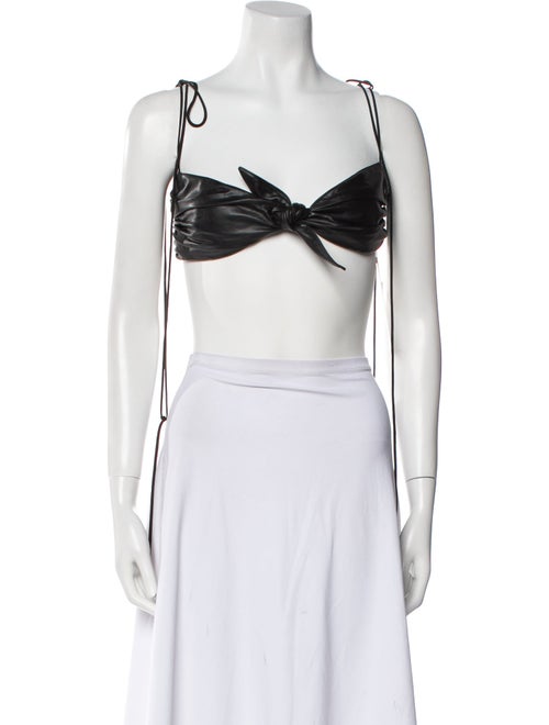 Orseund Iris Vegan Leather Square Neckline Crop Top