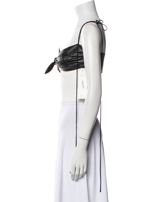 Orseund Iris Vegan Leather Square Neckline Crop Top