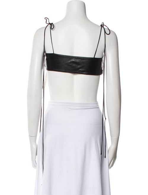 Orseund Iris Vegan Leather Square Neckline Crop Top