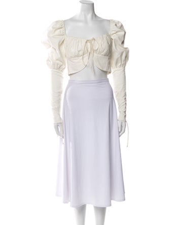 Orseund Iris Off-The-Shoulder Long Sleeve Crop Top