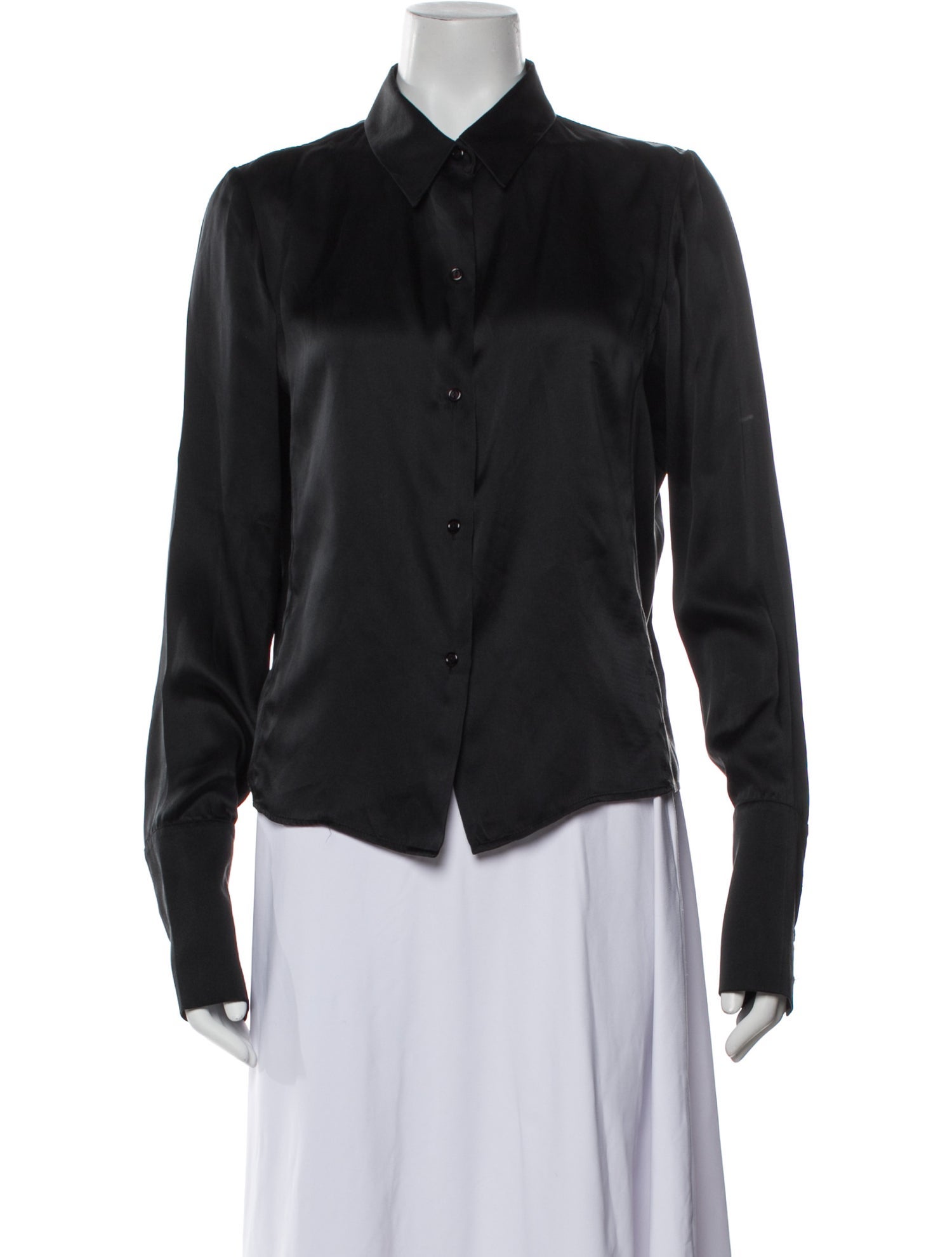 Orseund Iris Silk Long Sleeve Button-Up Top