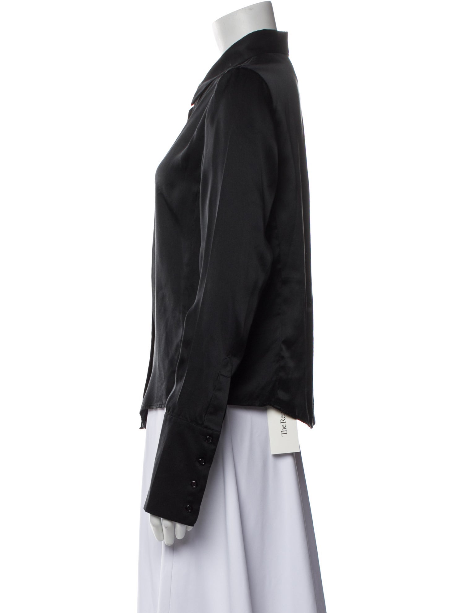 Orseund Iris Silk Long Sleeve Button-Up Top