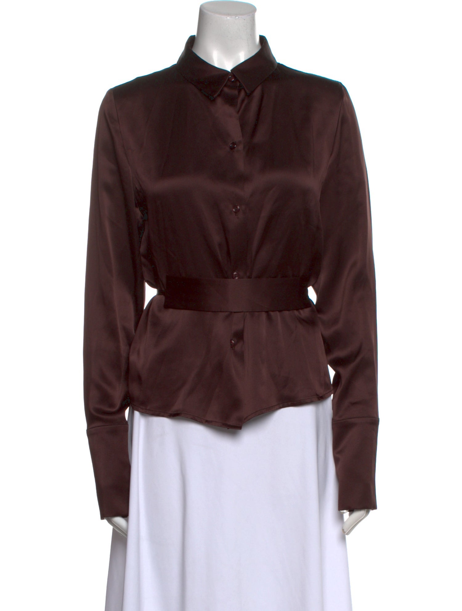 Orseund Iris Silk Long Sleeve Button-Up Top