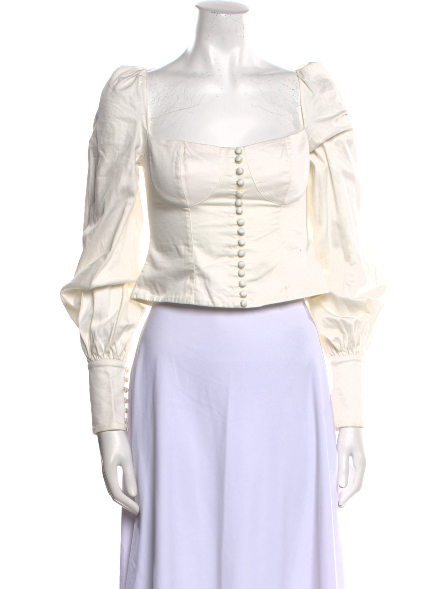 Orseund Iris Square Neckline Long Sleeve Crop Top