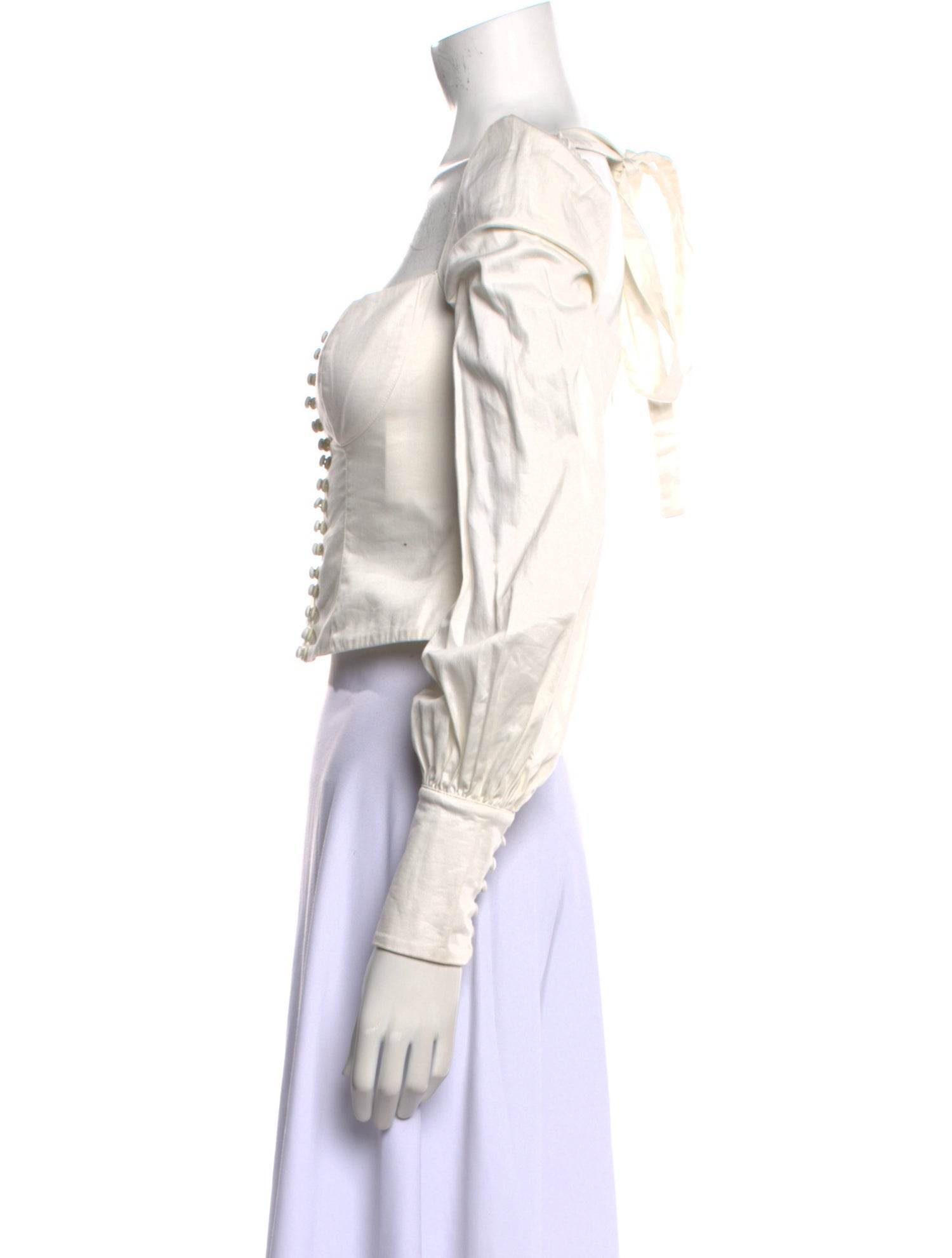 Orseund Iris Square Neckline Long Sleeve Crop Top