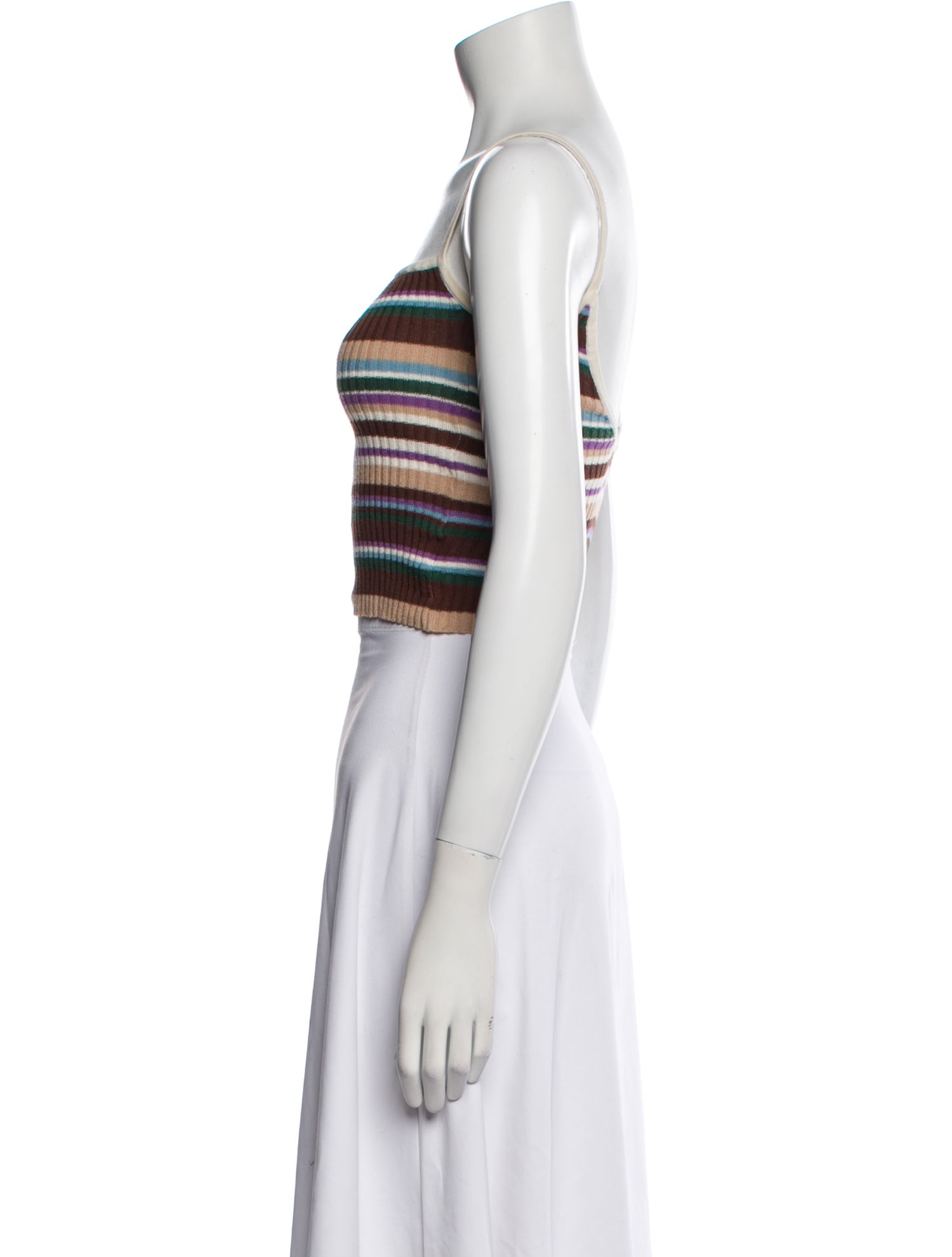 Orseund Iris Striped Square Neckline Crop Top