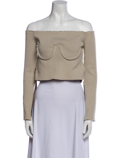 Orseund Iris Off-The-Shoulder Long Sleeve Crop Top