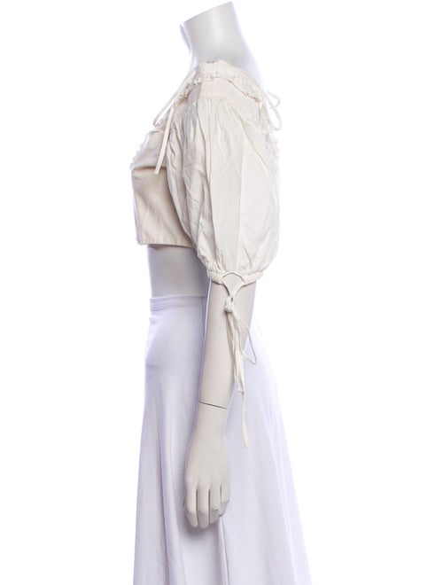 Orseund Iris Square Neckline Three-Quarter Sleeve Crop Top