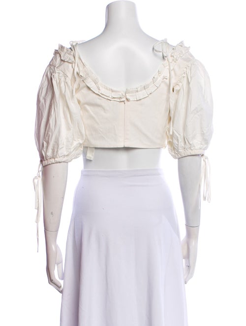 Orseund Iris Square Neckline Three-Quarter Sleeve Crop Top