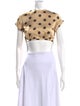 Orseund Iris Polka Dot Print Mock Neck Crop Top