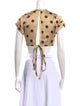 Orseund Iris Polka Dot Print Mock Neck Crop Top