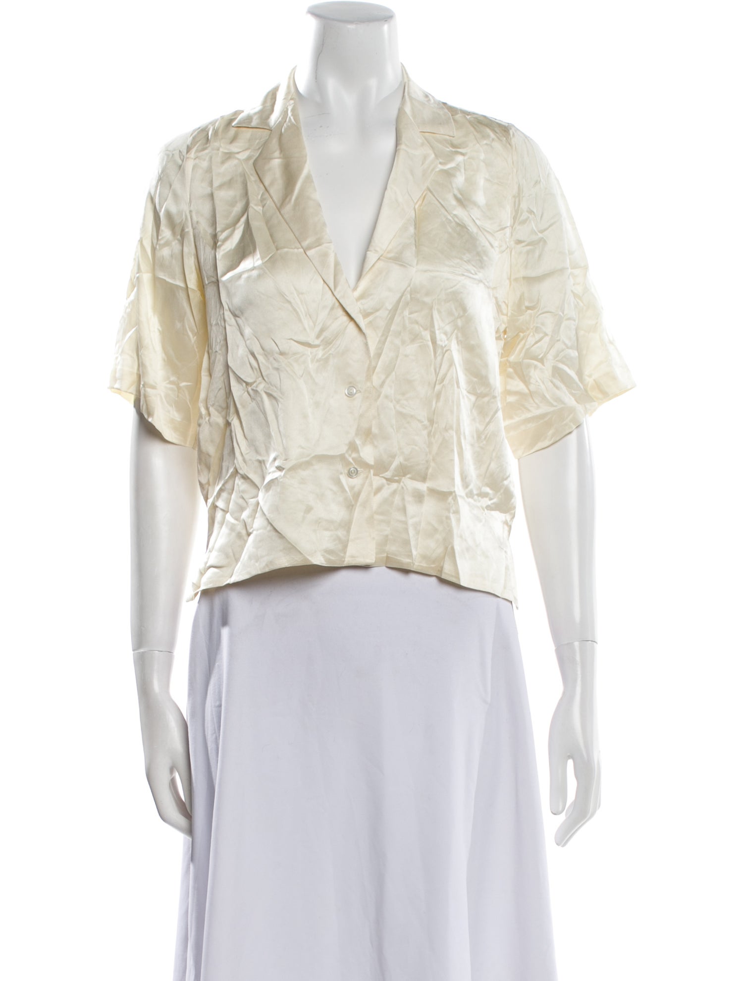 Orseund Iris Silk V-Neck Crop Top