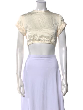 Orseund Iris Scoop Neck Short Sleeve Crop Top