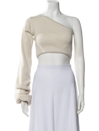 Orseund Iris One-Shoulder Long Sleeve Crop Top