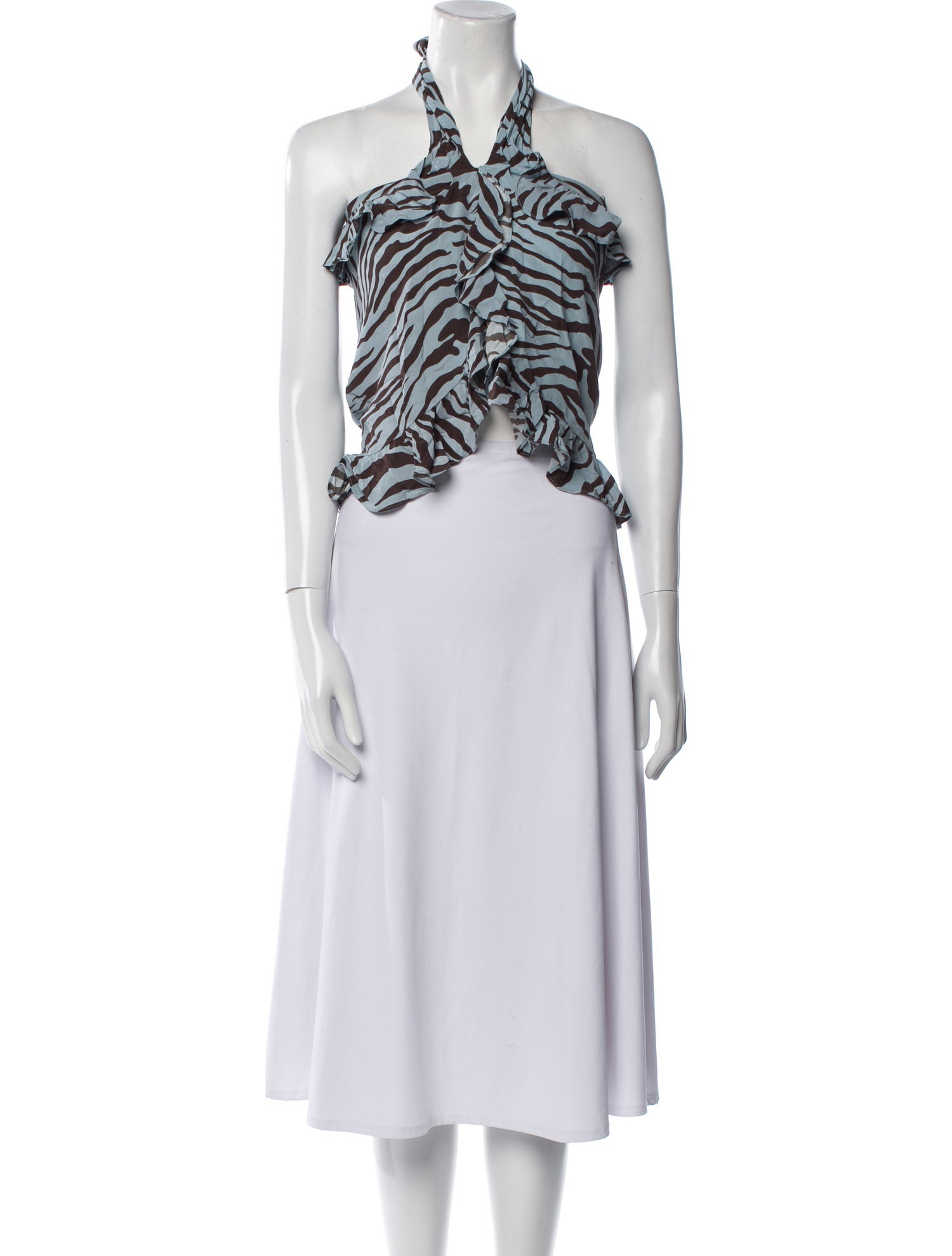 Orseund Iris Silk Printed Crop Top