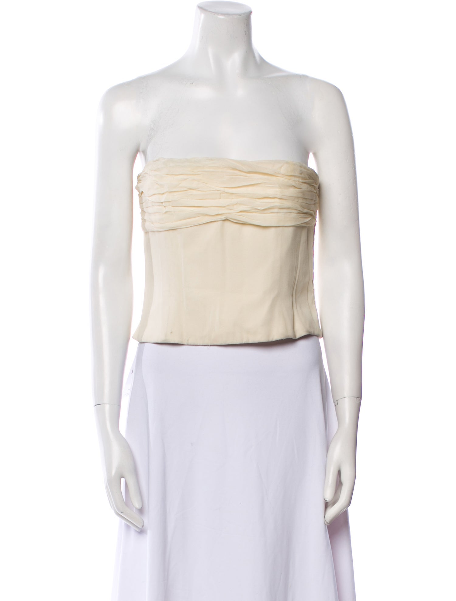Orseund Iris Silk Strapless Crop Top