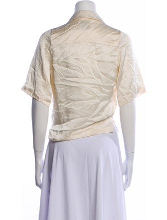 Orseund Iris Silk V-Neck Crop Top