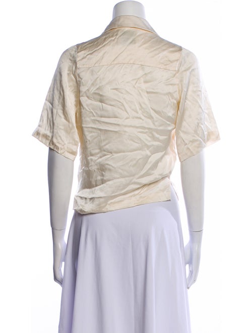 Orseund Iris Silk V-Neck Crop Top