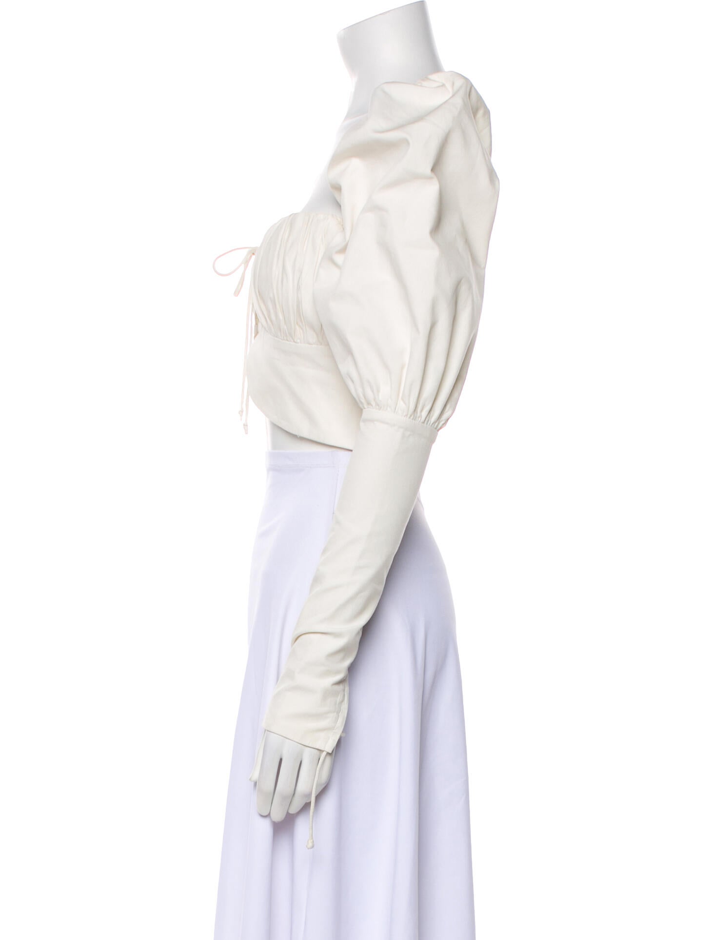 Orseund Iris Square Neckline Long Sleeve Crop Top