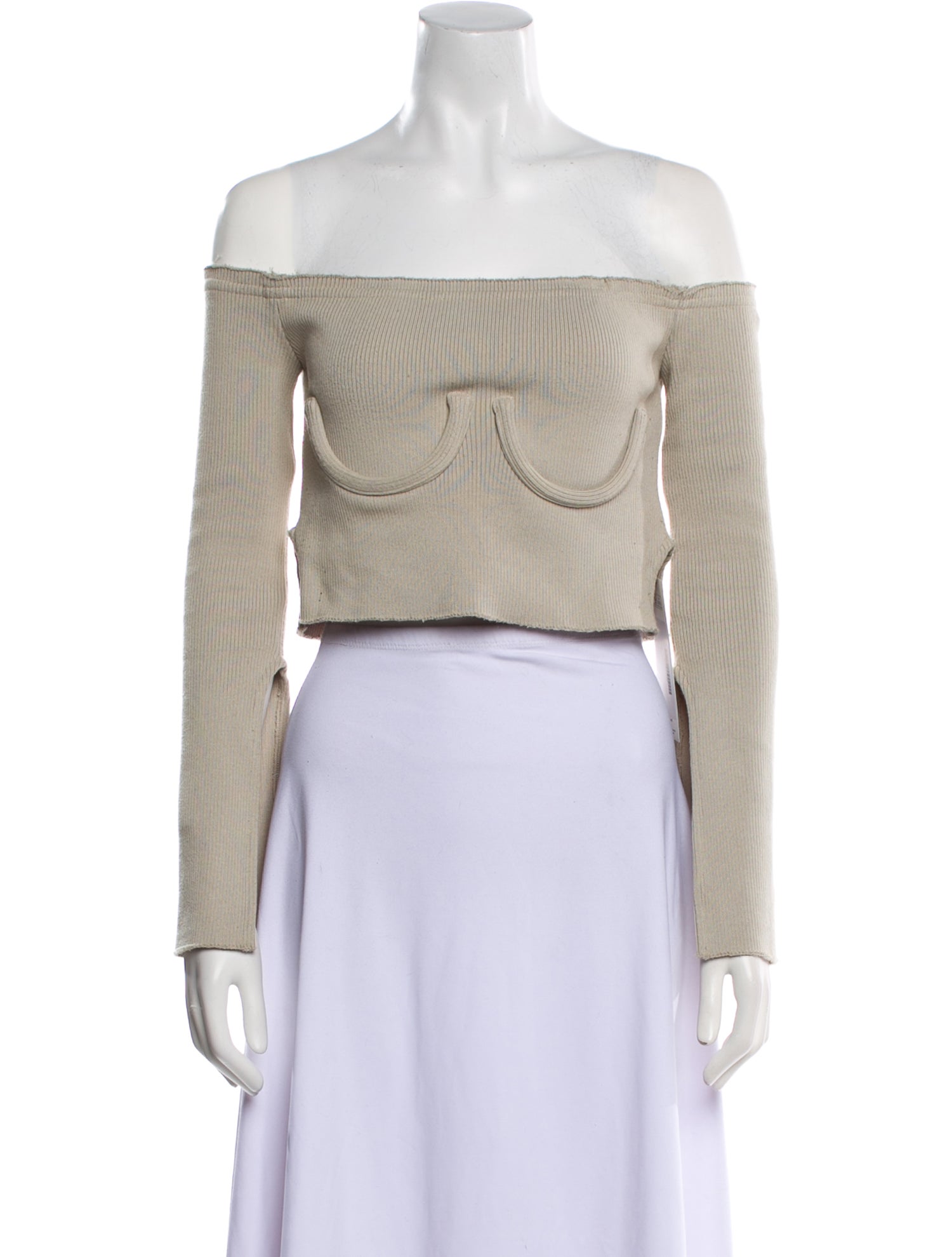 Orseund Iris Off-The-Shoulder Long Sleeve Crop Top