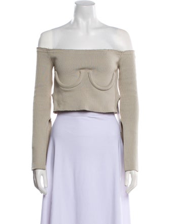 Orseund Iris Off-The-Shoulder Long Sleeve Crop Top