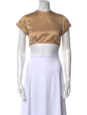 Orseund Iris Satin Crew Neck Crop Top