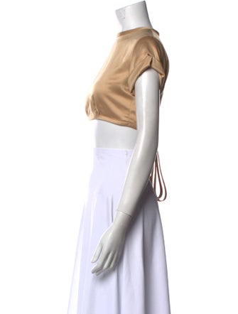 Orseund Iris Satin Crew Neck Crop Top