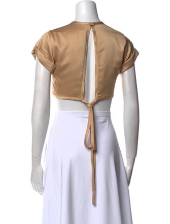 Orseund Iris Satin Crew Neck Crop Top