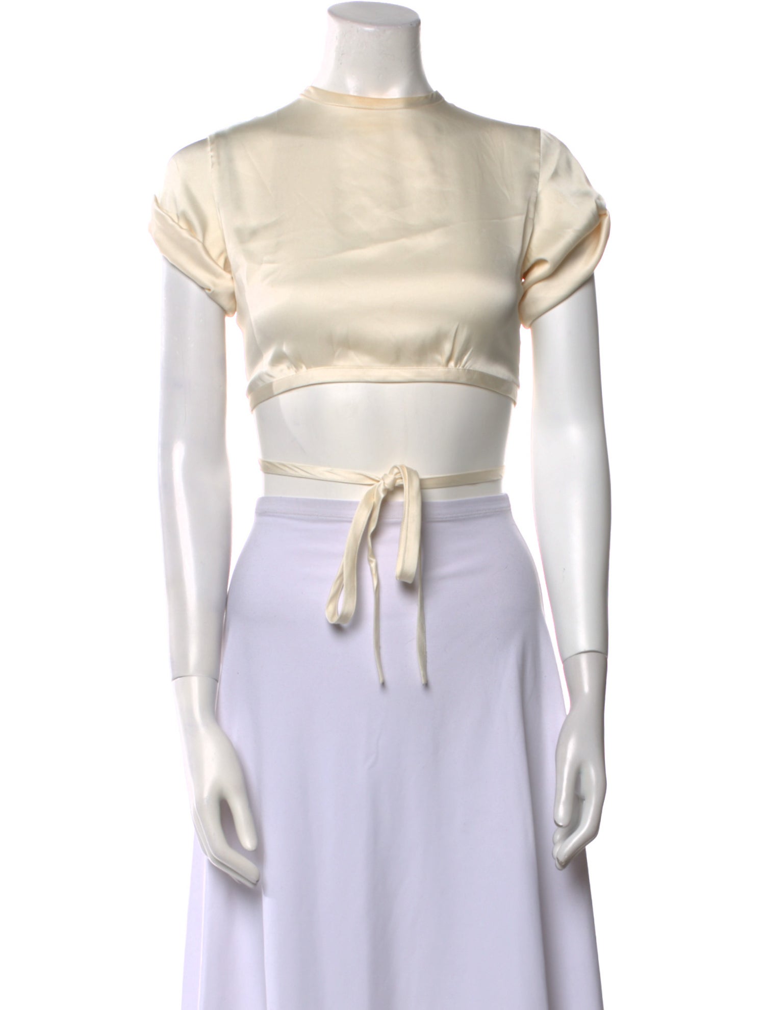 Orseund Iris Satin Crew Neck Crop Top