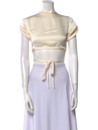 Orseund Iris Satin Crew Neck Crop Top