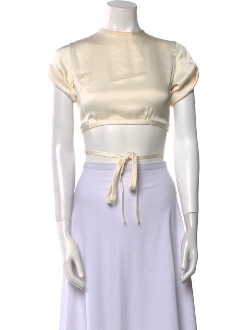 Orseund Iris Satin Crew Neck Crop Top