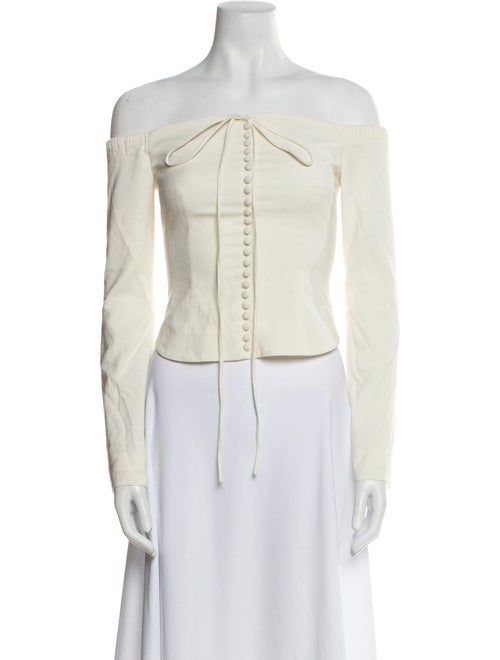 Orseund Iris Off-The-Shoulder Long Sleeve Crop Top