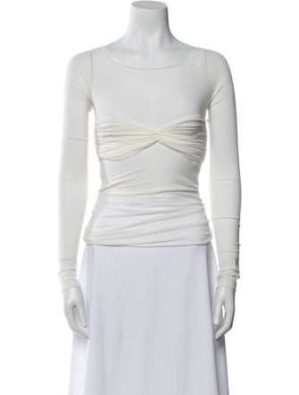 Orseund Iris Bateau Neckline Long Sleeve Crop Top