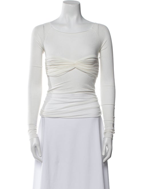 Orseund Iris Bateau Neckline Long Sleeve Crop Top