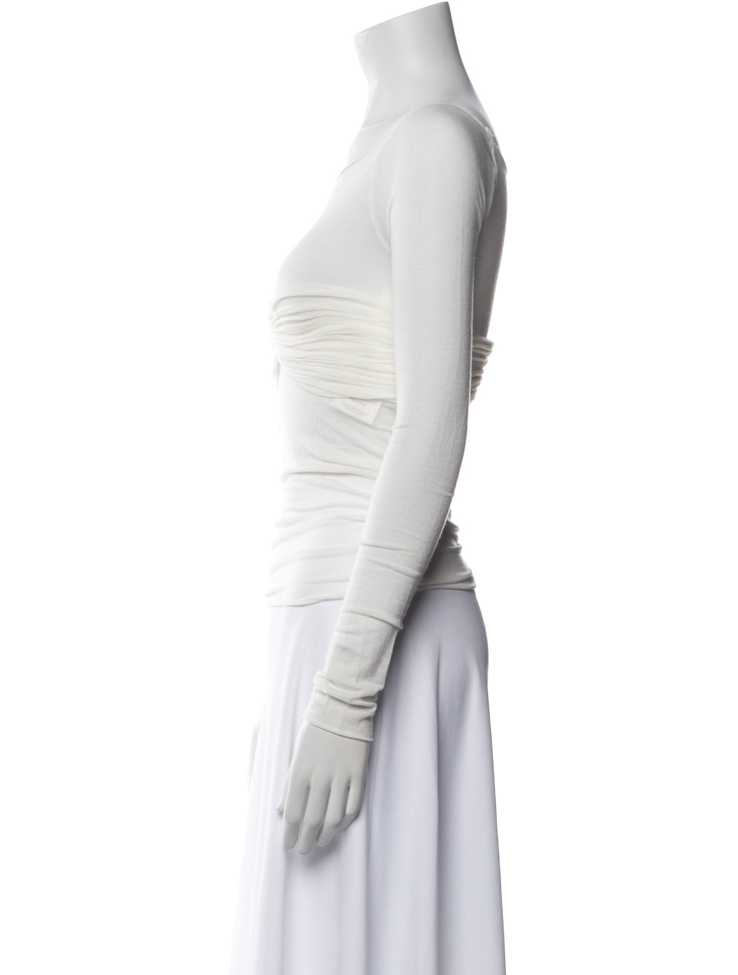 Orseund Iris Bateau Neckline Long Sleeve Crop Top