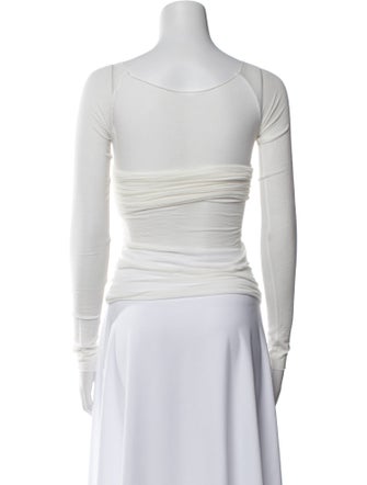 Orseund Iris Bateau Neckline Long Sleeve Crop Top