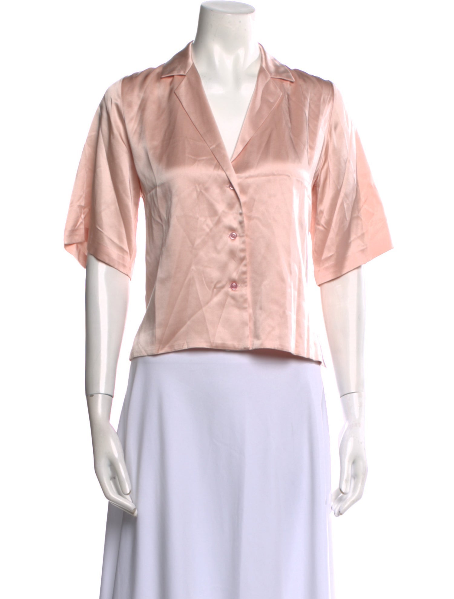 Orseund Iris Silk V-Neck Button-Up Top
