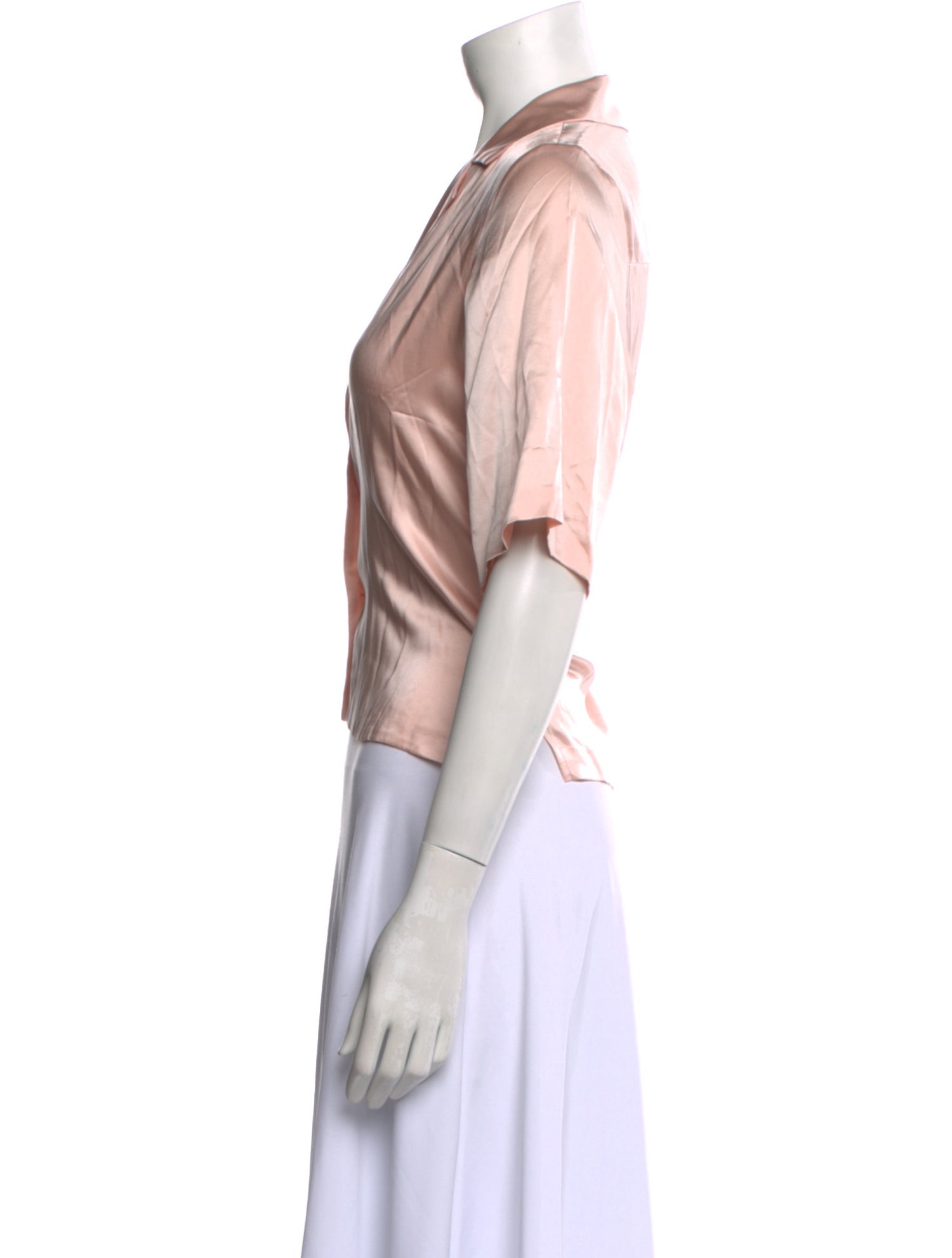 Orseund Iris Silk V-Neck Button-Up Top