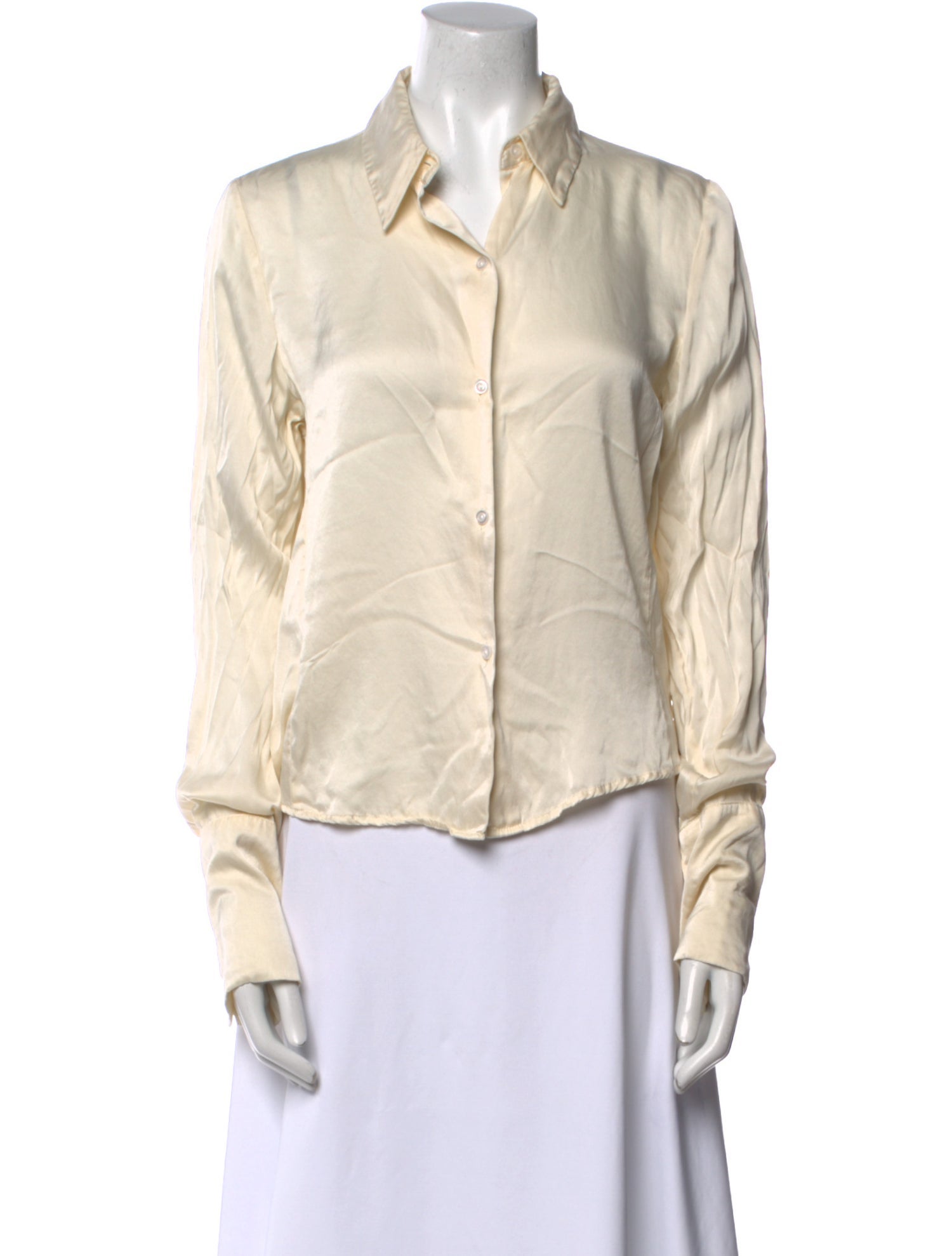 Orseund Iris Silk Long Sleeve Button-Up Top