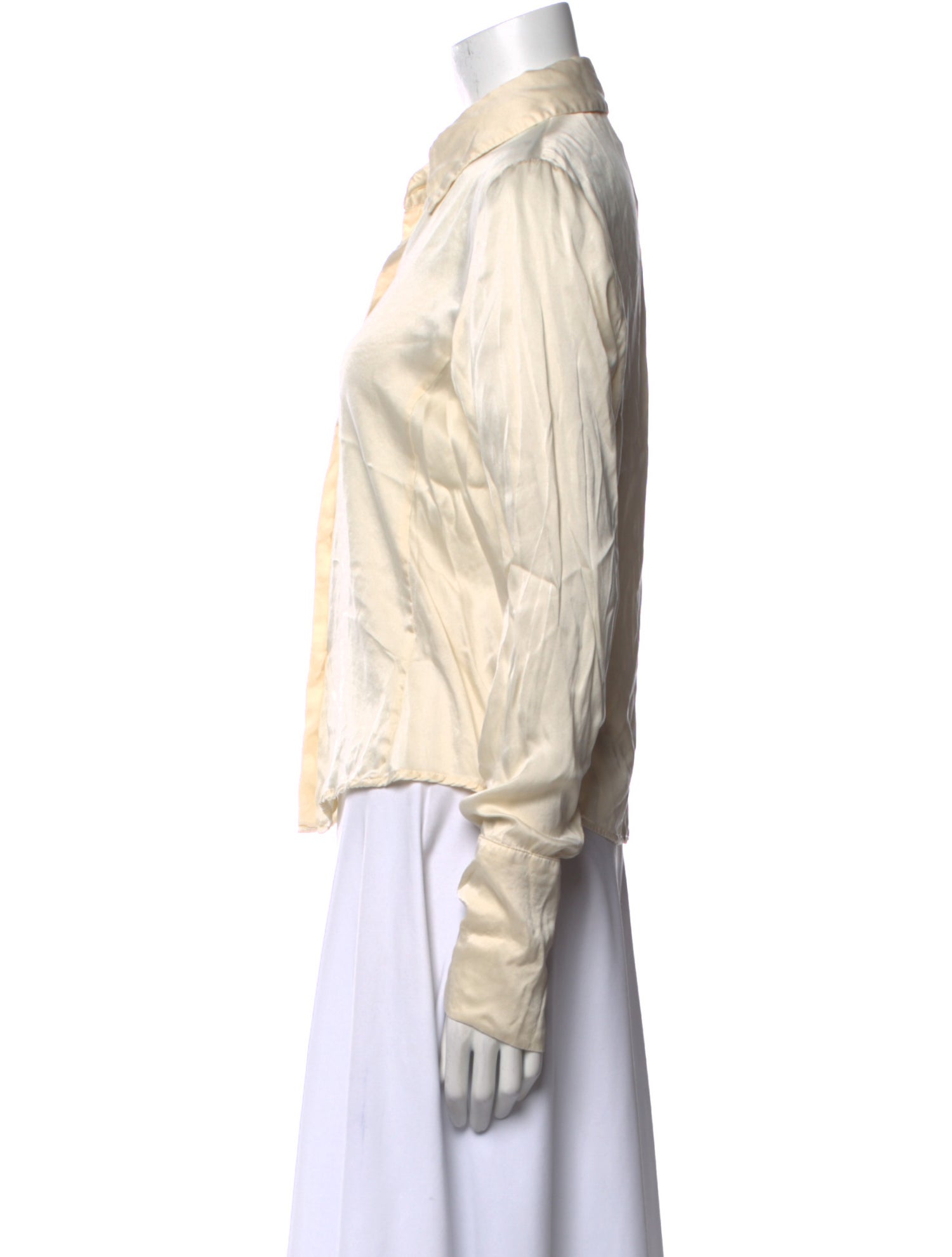 Orseund Iris Silk Long Sleeve Button-Up Top