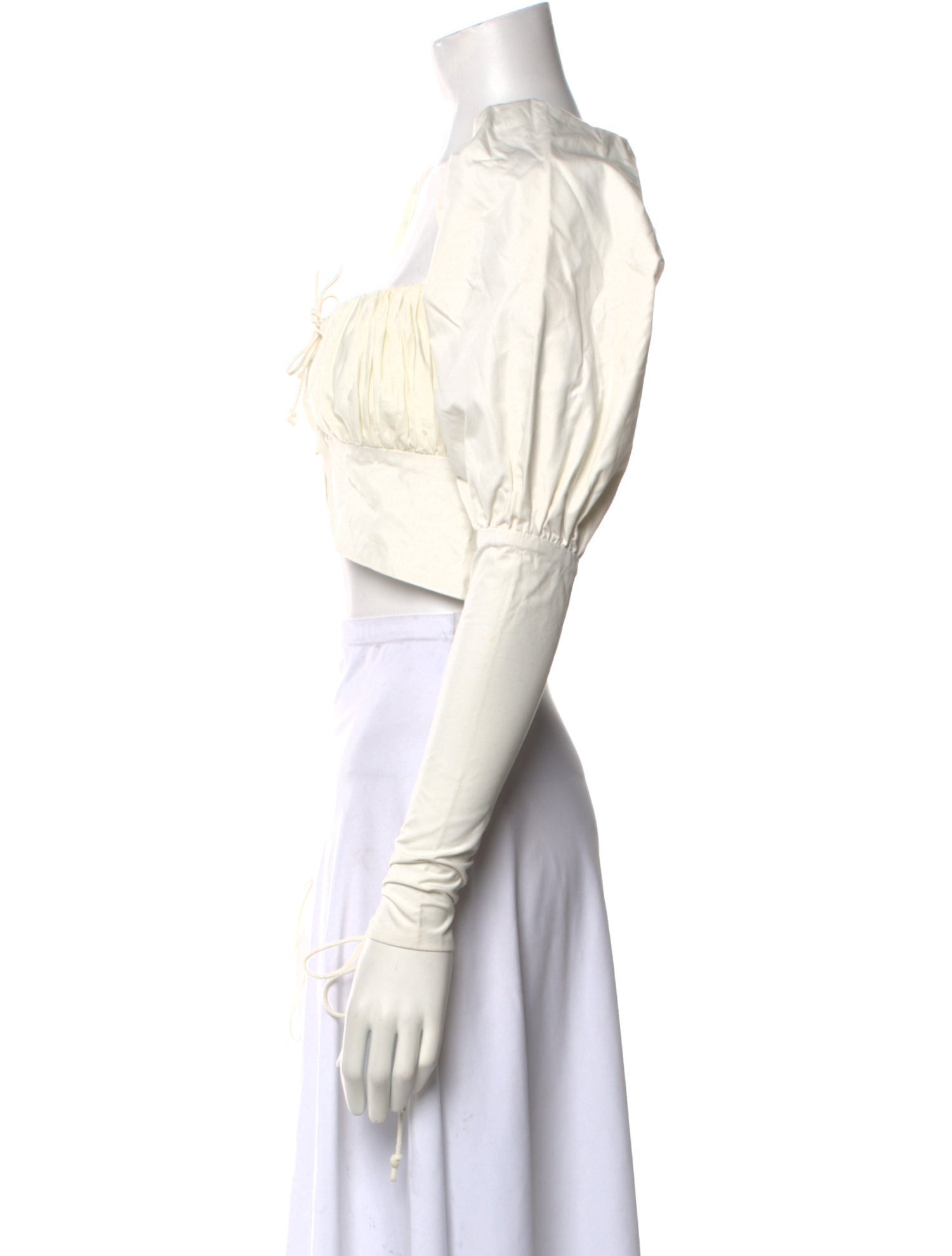 Orseund Iris Square Neckline Long Sleeve Crop Top