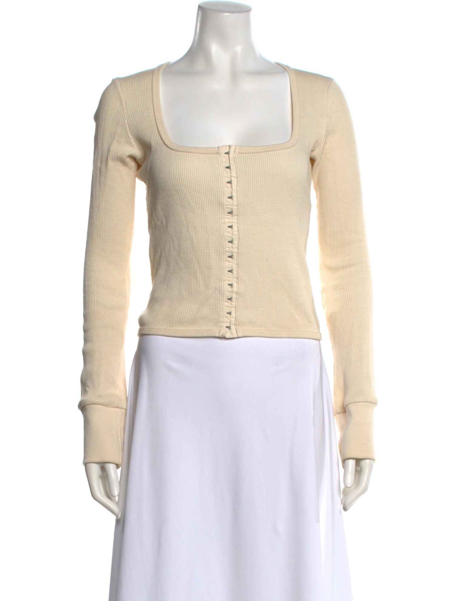 Orseund Iris Square Neckline Long Sleeve Crop Top