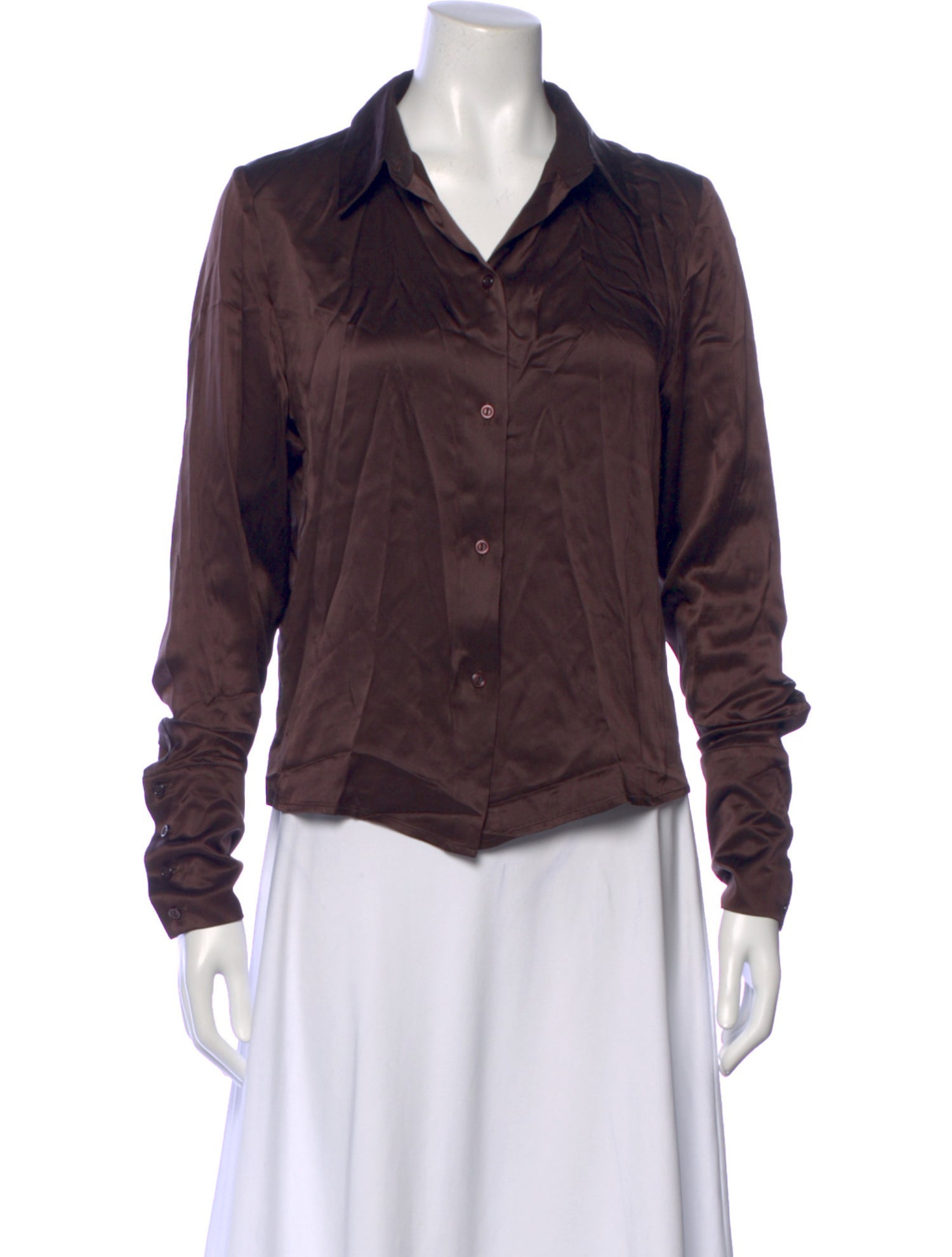 Orseund Iris Silk Long Sleeve Button-Up Top